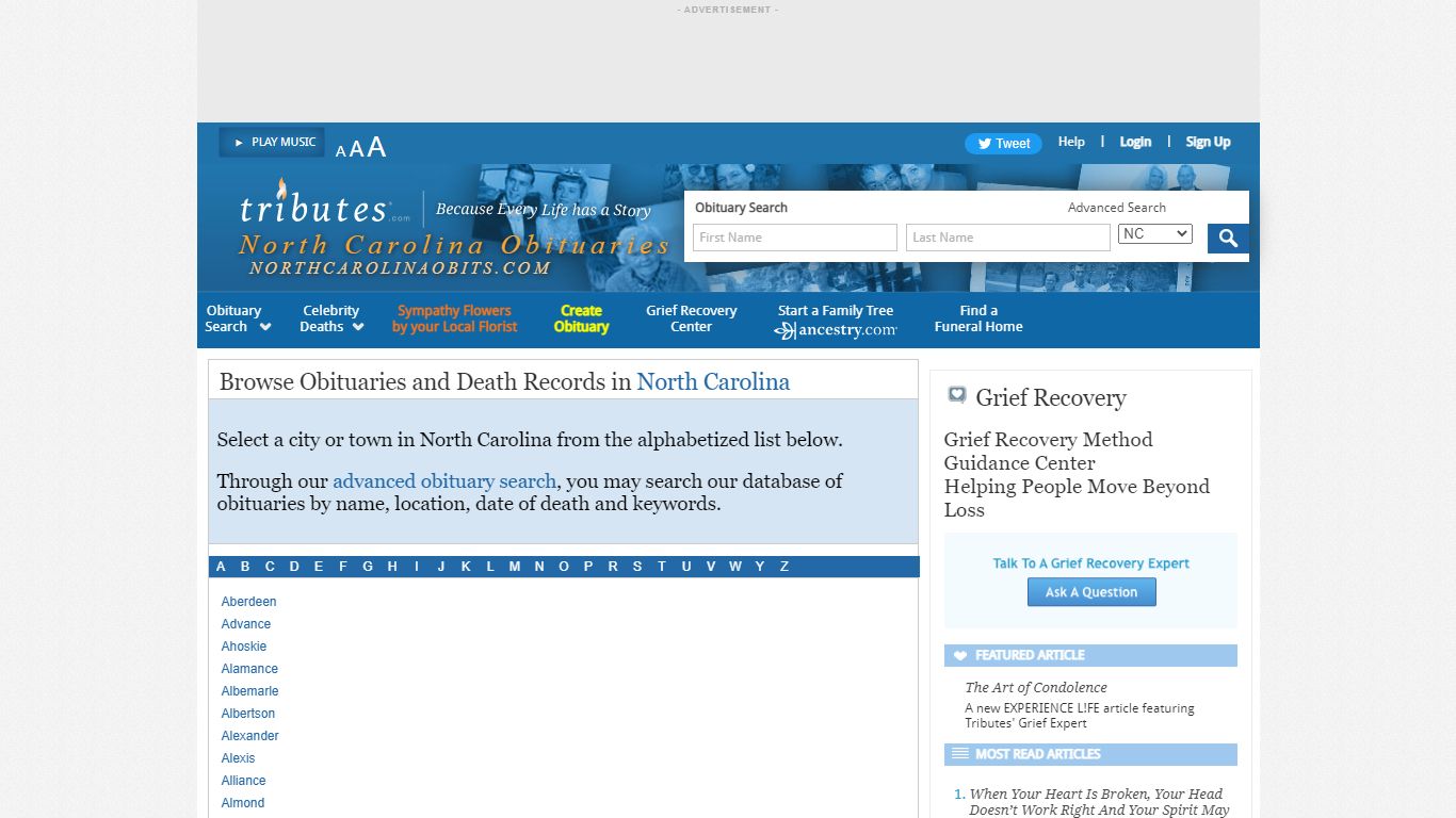 North Carolina Obituaries - Latest Obituaries in North Carolina